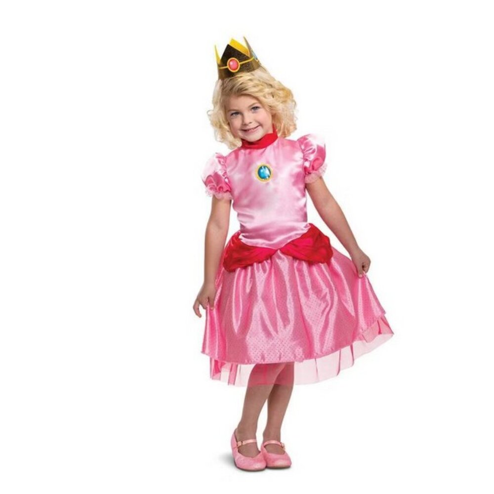 Disguise-Toddler Super Mario Princess Peach Halloween Costume Dress @ Headpiece